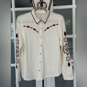 Vintage Threads Western Embroidered Snap Shirt – Size S